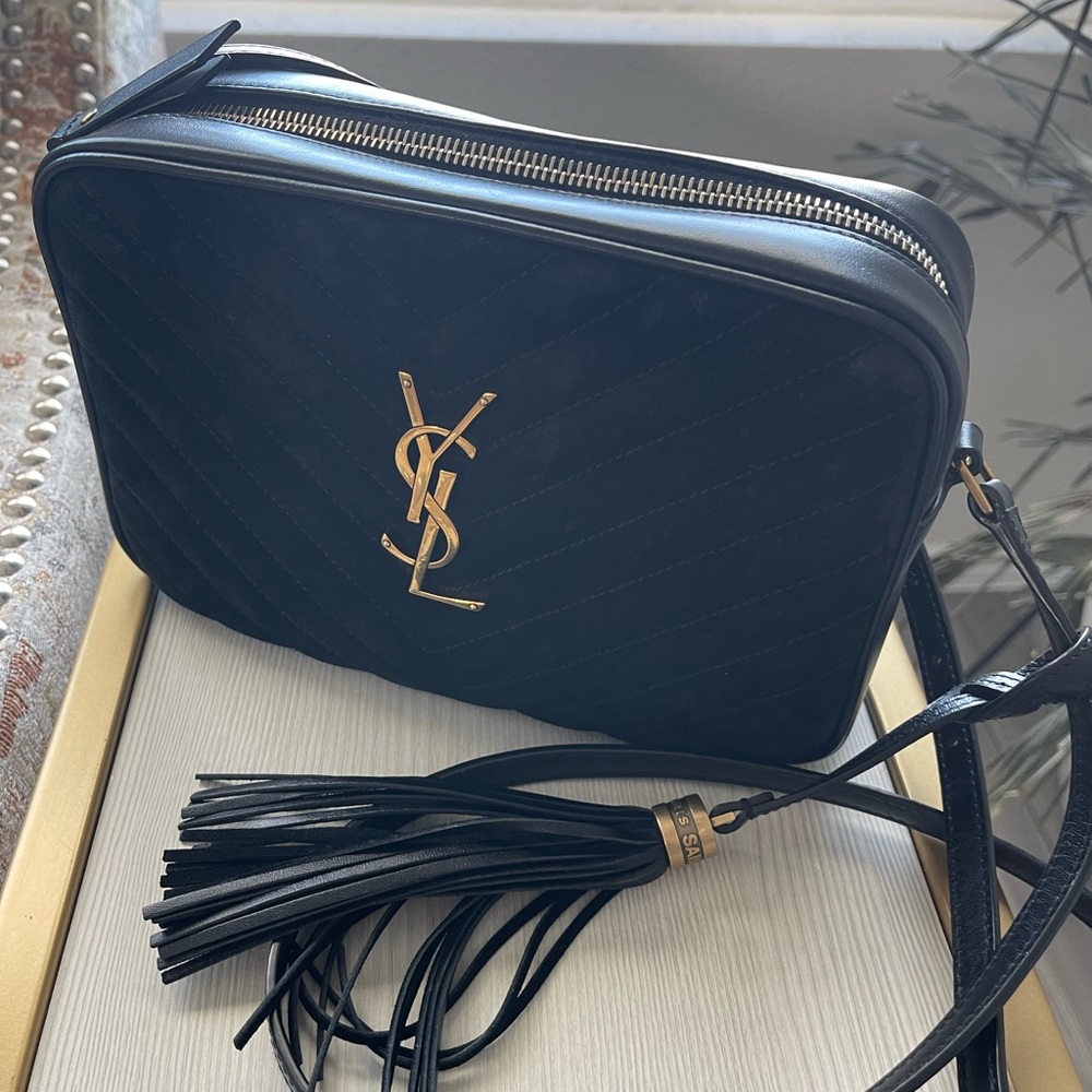 YSL Camera Bag Black Leather and Suede